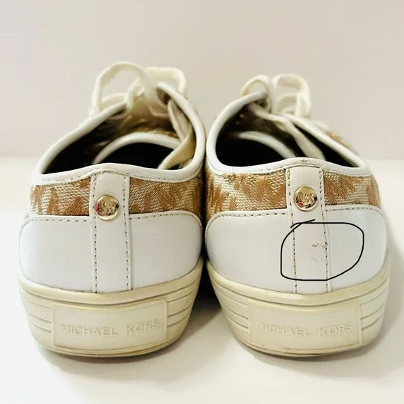 MICHAEL Michael Kors Girl Youth Ivy Nettle Sneaker Camel 2 US - Picture 6 of 9